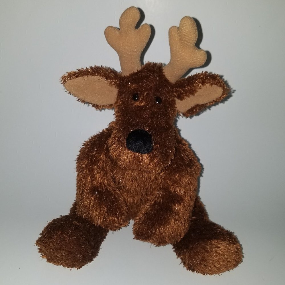 Hallmark Comet Brown Reindeer Plush Bell Stuffed Animal Christmas Glitter